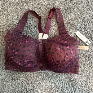 Victoria’s Secret High support sports bra, purple animal print size 38DDD